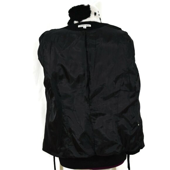 Jason Kole Womens 12 Wool Coat Jacket  Black with Faux Fur Collar - Picture 5 of 7